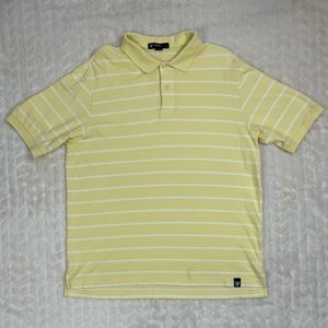 GUC- Daniel Cremieux Polo Shirt- Mens Size Large- Yellow and White Stripes